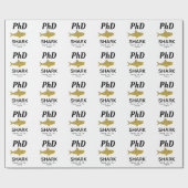 Gold Glitter Shark PhD-Afstuderen Cadeaupapier (Vlak)