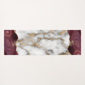Gold Glitter Shiny White Marble Burgundy Yogamat (Achterkant (horizontaal))