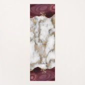Gold Glitter Shiny White Marble Burgundy Yogamat (Voorkant)