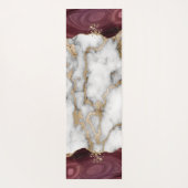 Gold Glitter Shiny White Marble Burgundy Yogamat (Achterkant)