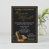 Gold Glitter Shoes Pensioneringspartij Kaart (Staand voorkant)