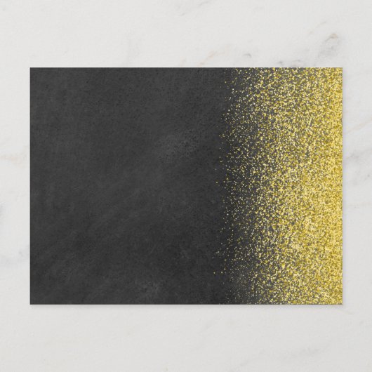 Gold Glitter Signature Save the Date Kaart (Achterkant)