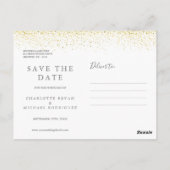 Gold Glitter Signature Wedding Save the Date Kaart (Achterkant)
