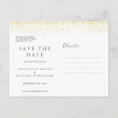 Gold Glitter Signature Wedding Save the Date Kaart (Achterkant)