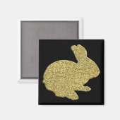Gold Glitter Silhouette Easter Bunny Magnet (Voorkant / Achterkant)