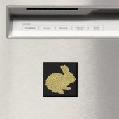 Gold Glitter Silhouette Easter Bunny Magnet (Insitu (Vaatwasser))