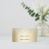 Gold glitter Silve waterverf Visitekaartje (Staand voorkant)