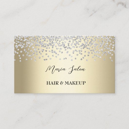 Gold glitter Silve waterverf Visitekaartje (Voorkant)