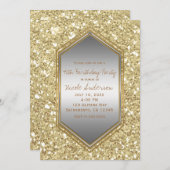 Gold Glitter Silver Glam verjaardagsfeest elk even Kaart (Voorkant / Achterkant)