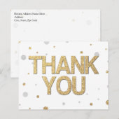 Gold Glitter Silver Print Confetti Hartelijk dank Briefkaart (Voorkant / Achterkant)