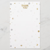 Gold Glitter Silver Print Confetti Hartelijk dank Briefpapier (Voorkant)