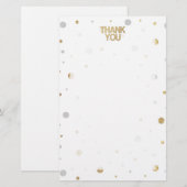 Gold Glitter Silver Print Confetti Hartelijk dank Briefpapier (Voorkant / Achterkant)