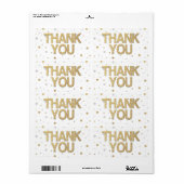 Gold Glitter Silver Print Confetti Hartelijk dank Etiket (Full Sheet)