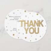 Gold Glitter Silver Print Confetti Hartelijk dank Kaart (Voorkant / Achterkant)