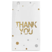 Gold Glitter Silver Print Confetti Hartelijk dank Klein Cadeauzakje (Voorkant)