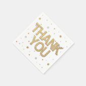 Gold Glitter Silver Print Confetti Hartelijk dank Servetten (Hoek)