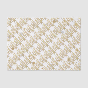 Gold Glitter Silver Print Confetti Hartelijk dank Tissuepapier