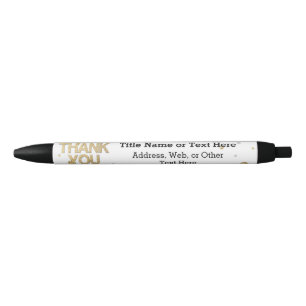 Gold Glitter Silver Print Confetti Hartelijk dank Zwarte Inkt Pen