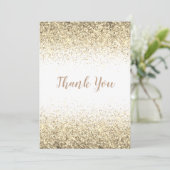  Gold Glitter Simple Moderne Hartelijk dank Bedankkaart (Staand voorkant)