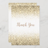  Gold Glitter Simple Moderne Hartelijk dank Bedankkaart (Voorkant / Achterkant)