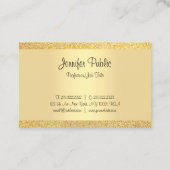 Gold Glitter Sjabloon Elegant Handgeschreven Scrip Visitekaartje (Achterkant)