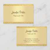 Gold Glitter Sjabloon Elegant Handgeschreven Scrip Visitekaartje (Voorkant / Achterkant)