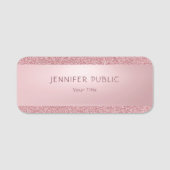 Gold Glitter Sjabloon Elegant Moderne Professional Naamplaatje (Voorkant)