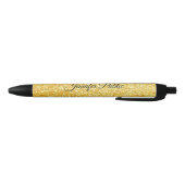 Gold Glitter Sjabloon Kalligrafie Script Naam Zwarte Inkt Pen