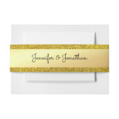 Gold Glitter Sjabloon Modern Freehand Script Tekst Uitnodigingen Wikkel (Voorkant Voorbeeld)
