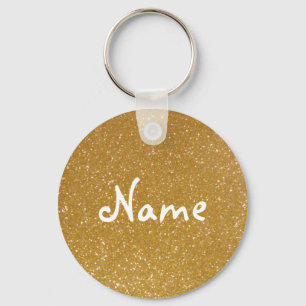 Gold glitter sleutelhanger met faux glimmers