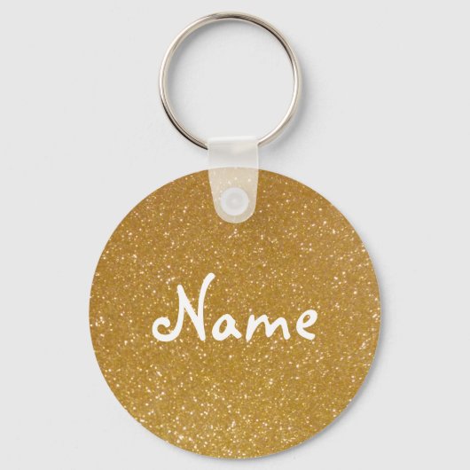 Gold glitter sleutelhanger met faux glimmers (Voorkant)