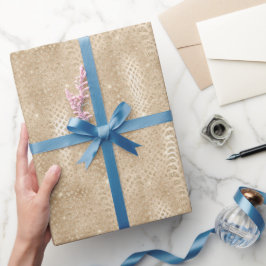 Gold Glitter Snake Skin Wrapping Paper Cadeaupapier