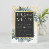 Gold Glitter Sneeuweet Drink is prettige feestdag Kaart (Staand voorkant)