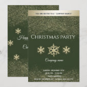 Gold glitter snewflakes feestfeest kaart (Voorkant / Achterkant)