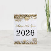  Gold Glitter Snowflake New Year logo company  Kaart (Voorkant)