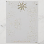 Gold Glitter Snowflake op Winter White Background (Voorkant)