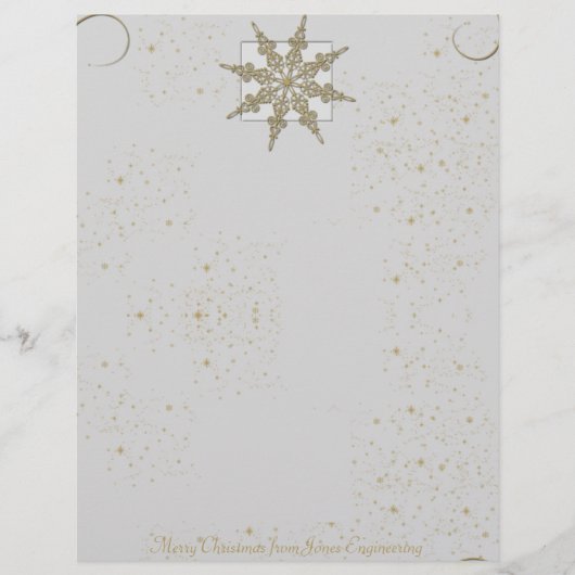 Gold Glitter Snowflake op Winter White Background (Voorkant)