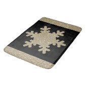 Gold Glitter Snowflake Patronen Black Stijlvol Badmat (Gekanteld)