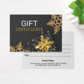 Gold Glitter Snowflakes Cadebox Black Cadeaukaart Visitekaartje (Bureau)