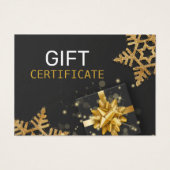 Gold Glitter Snowflakes Cadebox Black Cadeaukaart Visitekaartje (Voorkant)