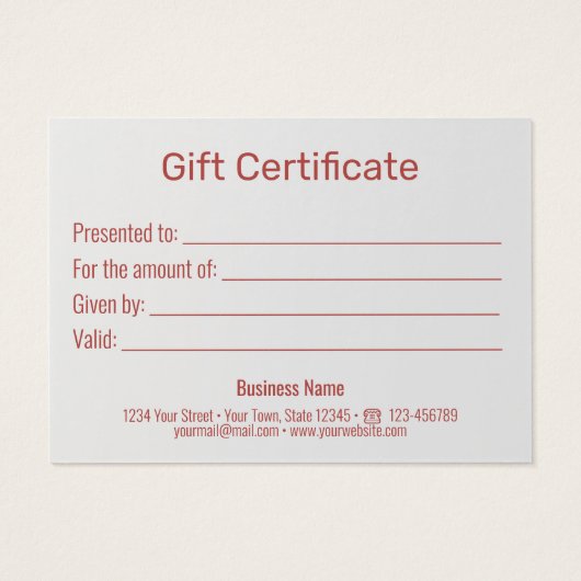 Gold Glitter Snowflakes Gift Box Red Cadeaukaart Visitekaartje (Achterkant)