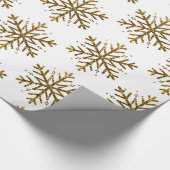Gold Glitter Snowflakes kerstcadeautje Cadeaupapier (Hoek)