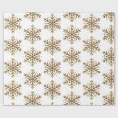 Gold Glitter Snowflakes kerstcadeautje Cadeaupapier (Vlak)