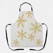Gold Glitter Snowflakes, kerstmis Schort (Voorkant)