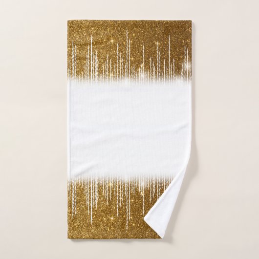 Gold Glitter Snowflakes op wit Bad Handdoek (Handdoek)