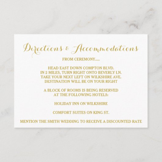 Gold Glitter Snowflakes Winter Reception Card Informatiekaartje (Achterkant)