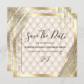 Gold Glitter Sparen de datum van de Uitnodiging va (Voorkant / Achterkant)