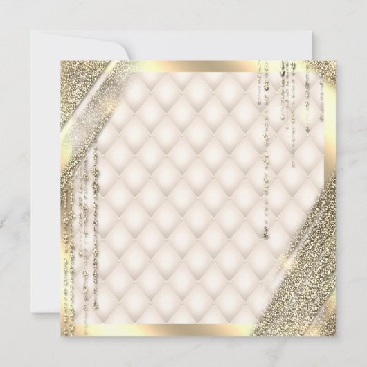 Gold Glitter Sparen de datum van de Uitnodiging va (Achterkant)