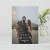 Gold glitter spargel-blauw-kerstfeest feestdagenkaart (Staand voorkant)