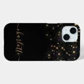 Gold Glitter Sparking Elegant Glamoureus Script Case-Mate iPhone Case (Achterkant (horizontaal))